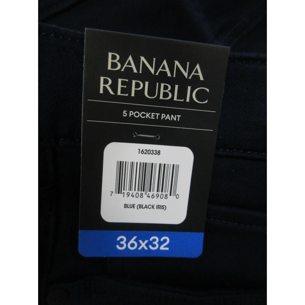 Banana Republic 5 Pocket Pant Jeans Mens 36x32 Blue Dark Wash Denim Slim Stretch